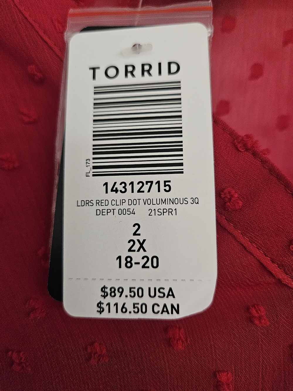 Torrid Red Textured Women's Dress - Picture 3 of 8